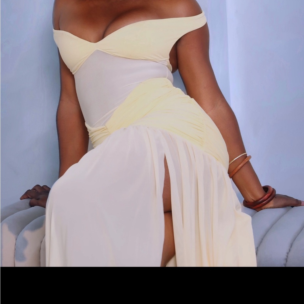 Elegant Yellow Maxi Dress Babyboo ALAIA MAXI DRESS - LEMON - Picture 3 of 9